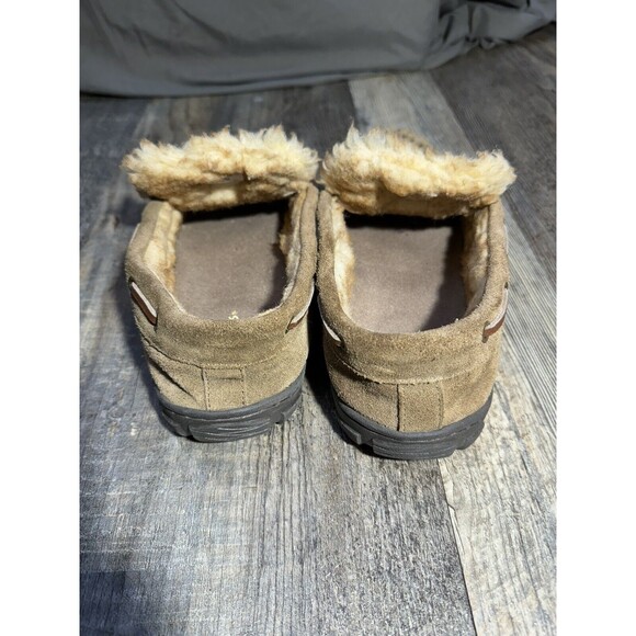 Size 10 Clarks Hudson Bay Brown Leather Moccasin Slipper Indoor / Outdoor - Mens - Picture 9 of 10